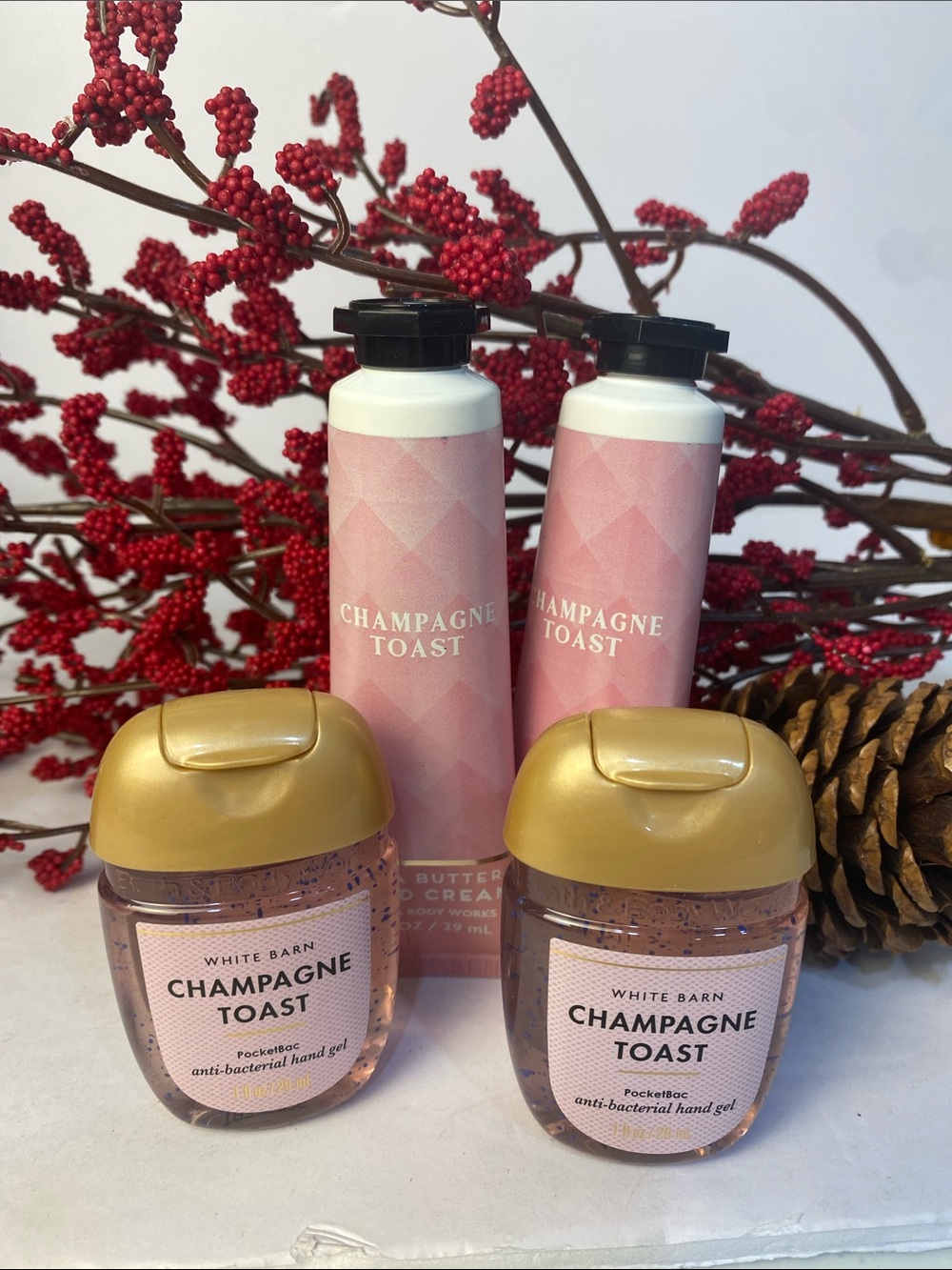 “Champagne Toast” Bath & Body Works Hand Cream & Sanitizer Bundle